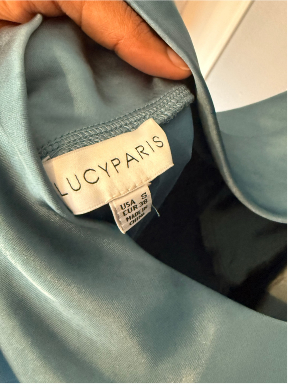 Women's Lucy Paris Satin Maxi Dress Blue Size S - Picture 10 of 16